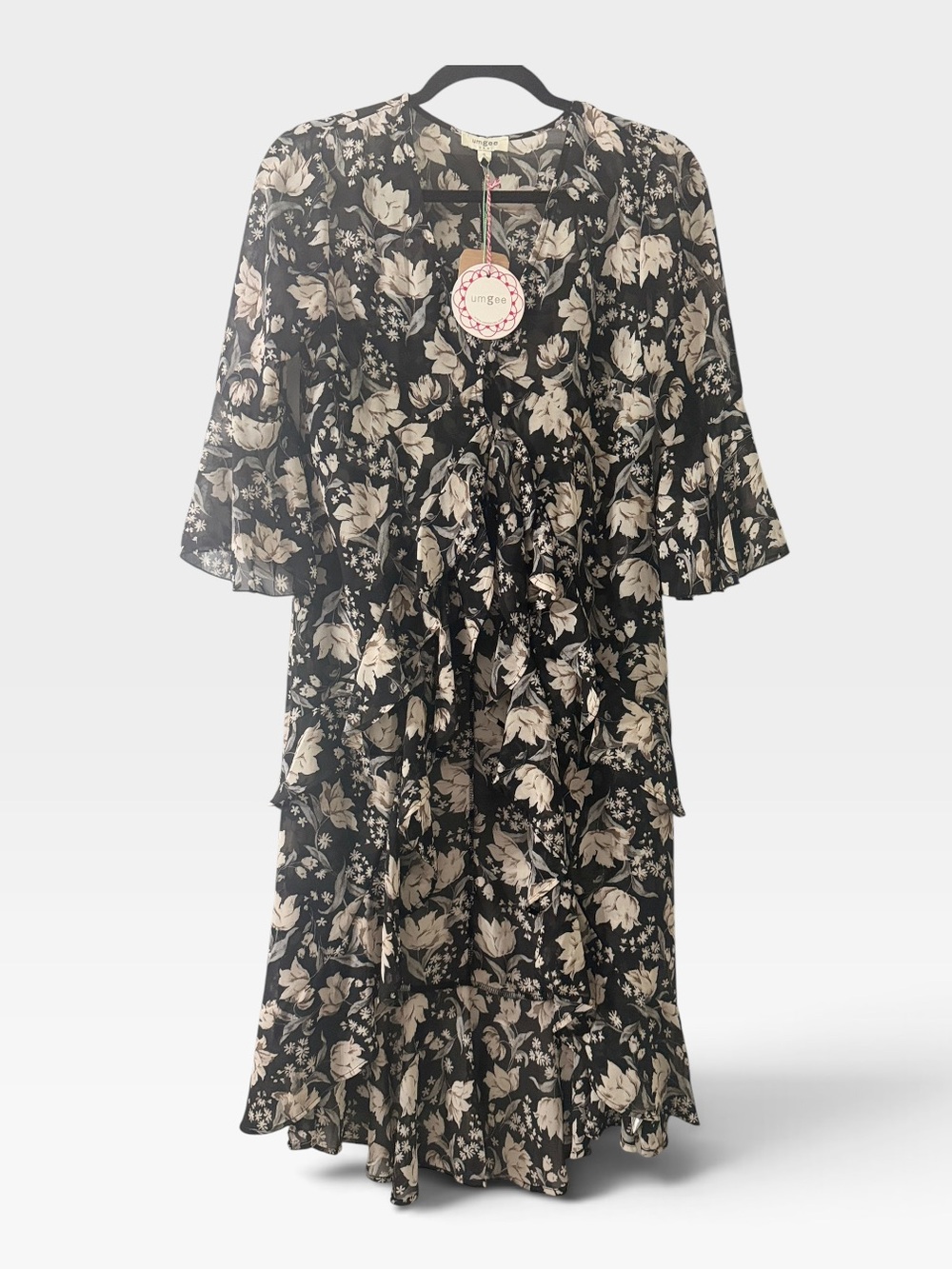 🥀🥀Umgee🥀🥀Brand New w Tags🥀🥀Sheer Mini Ruffled Duster🥀🥀Button Front🥀🥀Romantic🥀🥀